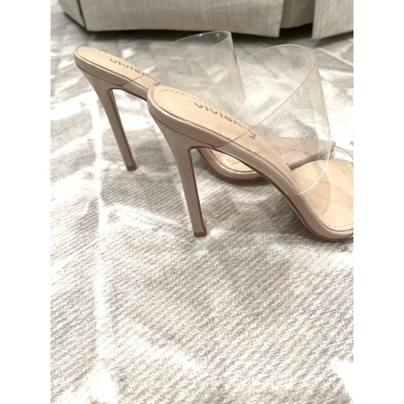 New Vivianly Clear Nude Pointy Toe Heels - Picture 3 of 14